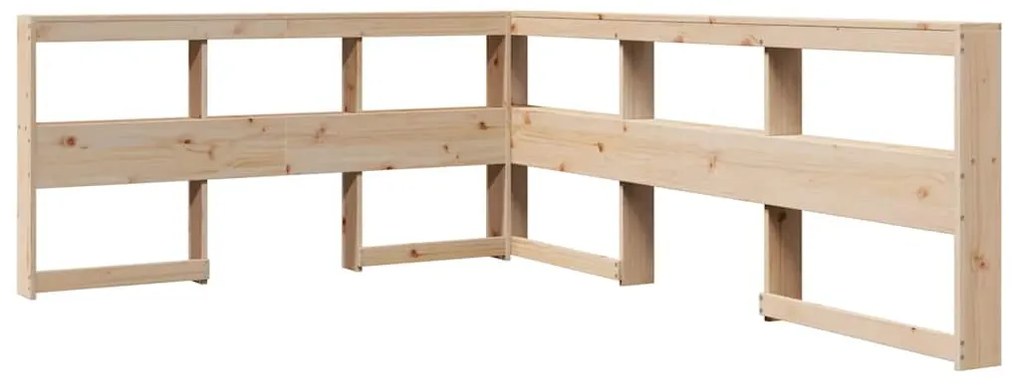 vidaXL Κρεβάτι Βιβλιοθήκη Χωρίς Στρώμα 140x190 εκ Μασίφ Ξύλο Πεύκου