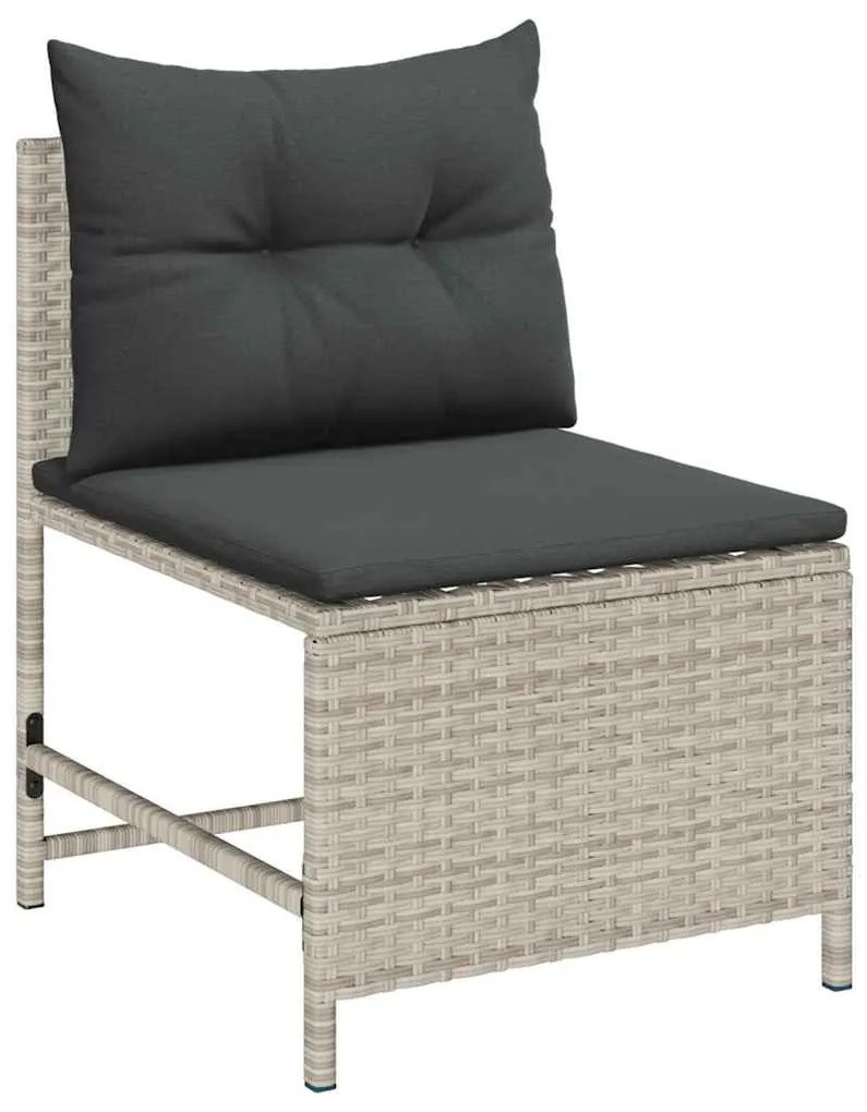 vidaXL Σετ Καναπέ Κήπου με μαξιλάρι 6 pcs Ανοιχτό Γκρι και Σκούρο Γκρι