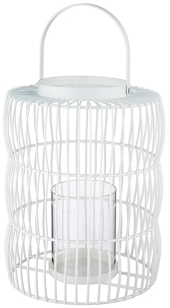 Φανάρι ArteLibre Κλουβί Λευκό Μέταλλο 35cm-05160740