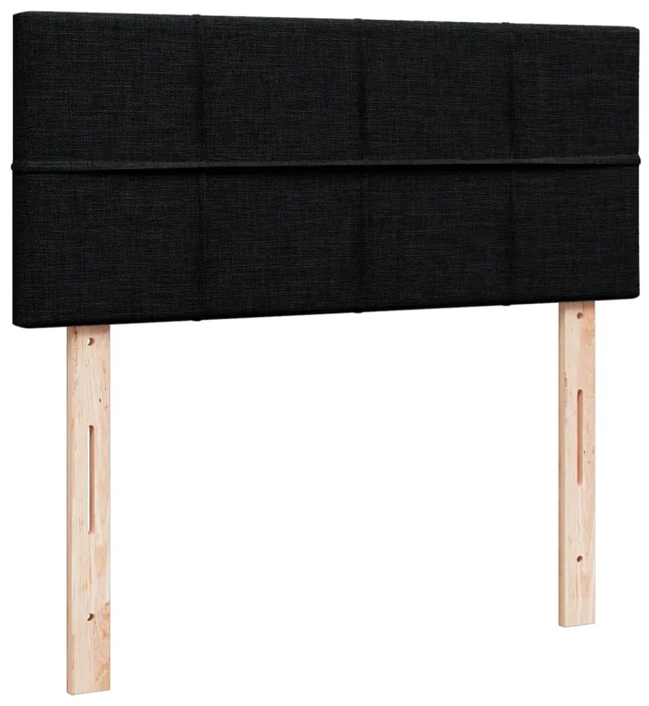 vidaXL Κρεβάτι Boxspring με Στρώμα Μαύρο 120x200 εκ. Υφασμάτινο