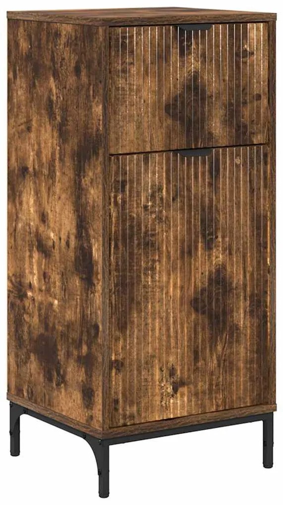 vidaXL Ντουλάπι Μπάνιου με συρτάρι Καπνιστό Δρύς 39,5 x 36 x 88 εκ