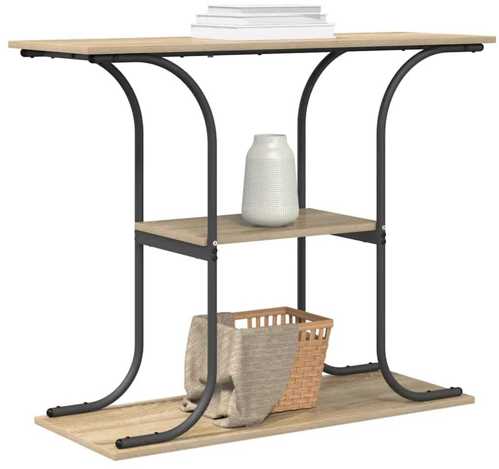 vidaXL Τραπέζι κονσόλας με ράφι Δρύς Sonoma 101 x 35 x 80,5 εκ