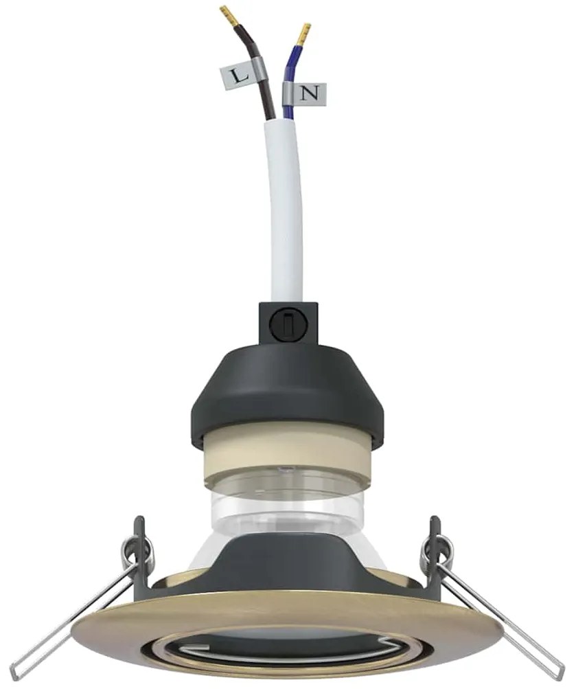 vidaXL Spotlights με προβολείς 24 pcs Ορείχαλκος 9 x 9 εκ. Μέταλλο