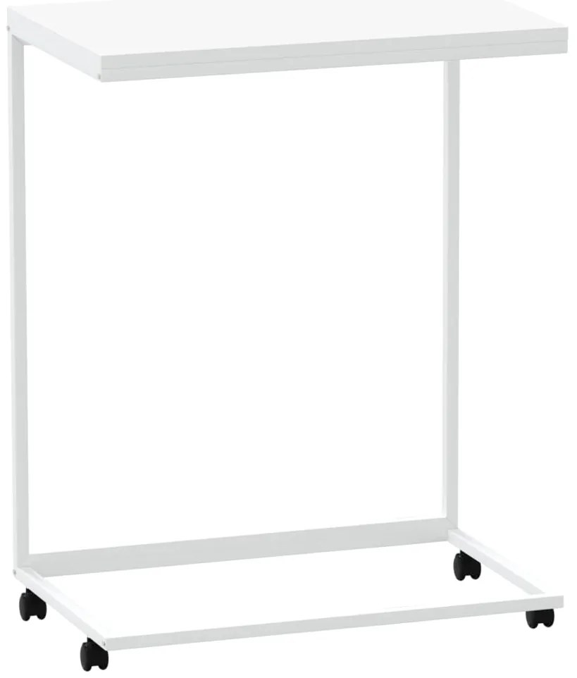 vidaXL Βοηθητικό Τραπέζι με Ρόδες Λευκό 55 x 35 x 70 εκ. Επεξ. Ξύλο