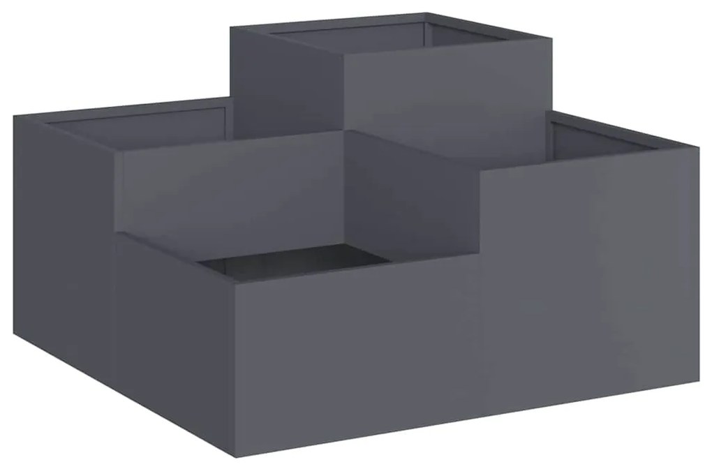 vidaXL Γλάστρα Κήπου Ανθρακί 80 x 80 x 48 εκ. Ατσάλι