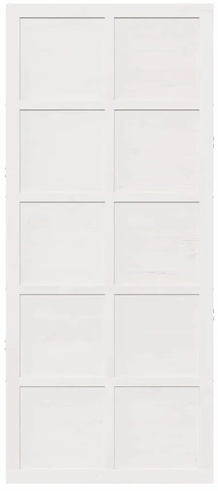 vidaXL Πόρτα αχυρώνα Λευκό 100 x 210 cm Μασίφ ξύλο πεύκου