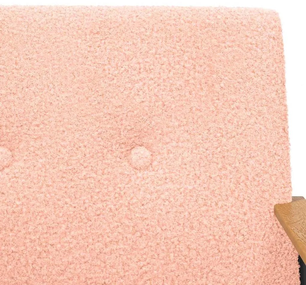 vidaXL Πολυθρόνα Ροζ 59 x 75 x 78 εκ Κάλαθος ύφασμα με σγουρή υφή