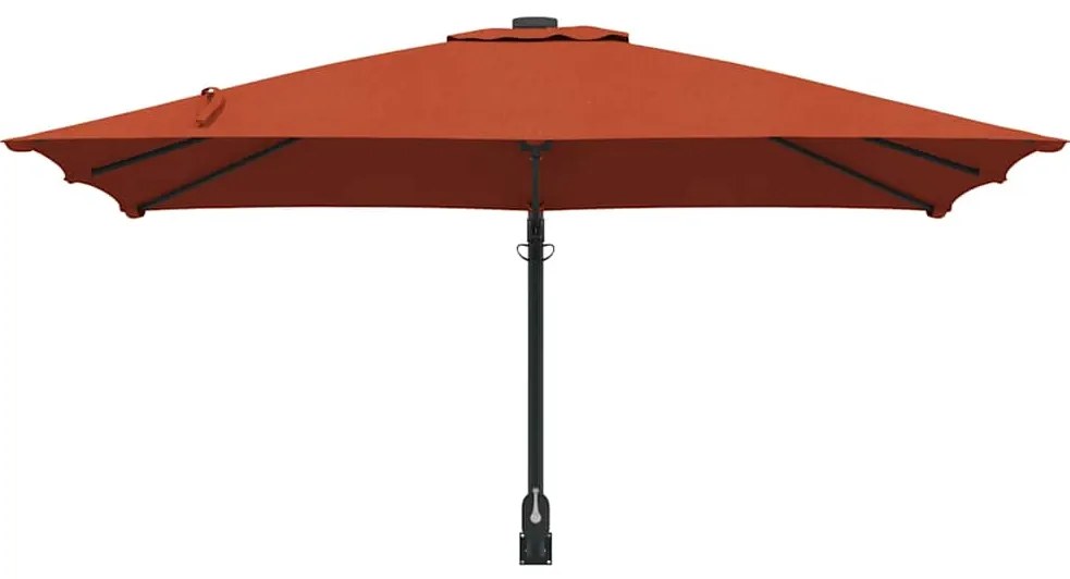 vidaXL Ομπρέλα Κήπου Κόκκινο, Μαύρο 248.5 x 247.5 x 160 εκ.