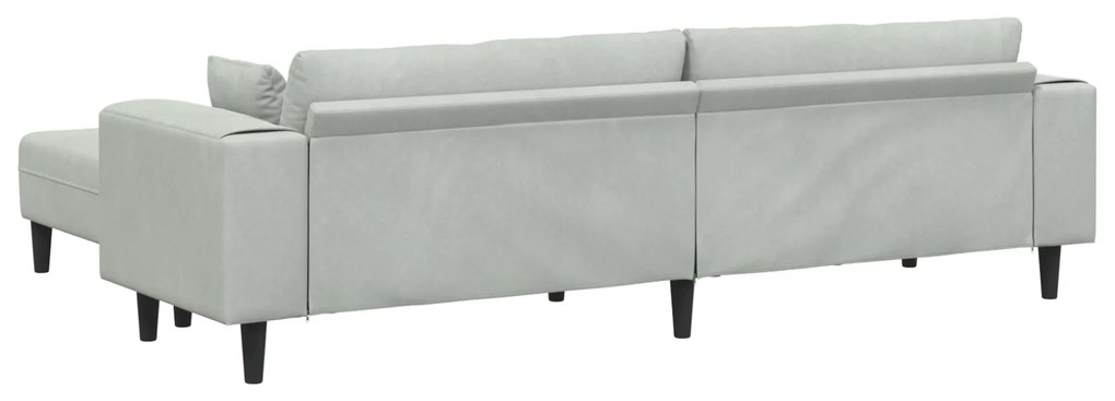 vidaXL Βελούδινος καναπές 3 pcs Ανοιχτό γκρι 208 εκ. Βελούδο