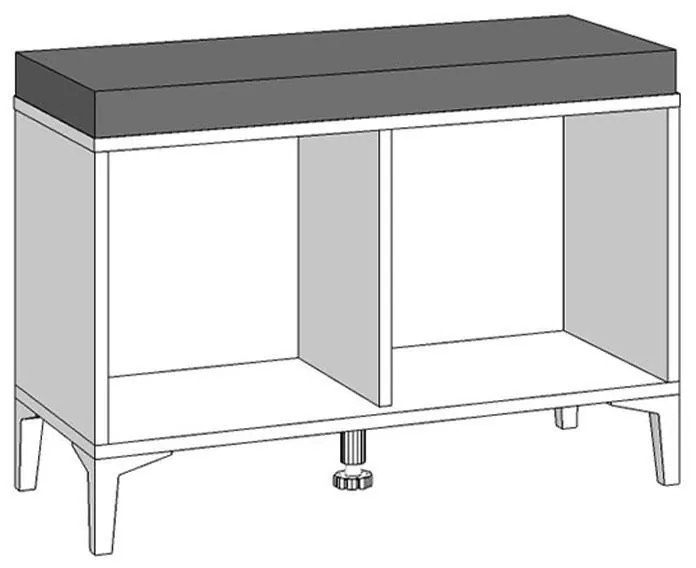 Έπιπλο Χολ Como KOM Λευκό - Λευκή Λάκα 74,5x35x53 εκ. 74.5x35x53 εκ.