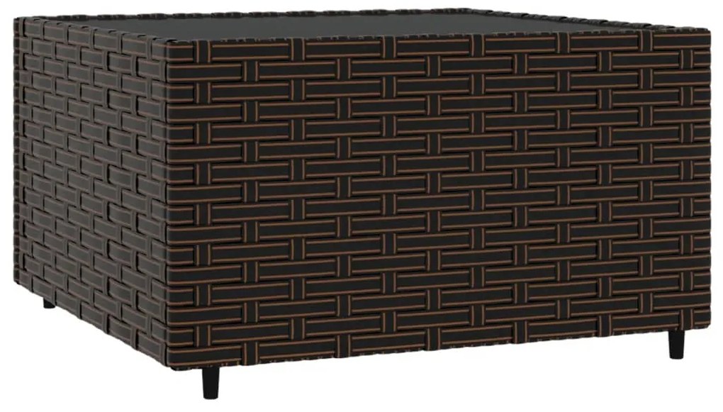 vidaXL Τραπέζάκι Κήπου Τετράγωνο Καφέ 50x50x30 εκ. από Συνθετικό Ρατάν