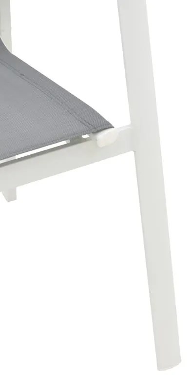 Καρέκλα - Πολυθρόνα κήπου Dashiell αλουμίνιο λευκό textilene γκρι 71x58x94 εκ. 71x58x94 εκ.
