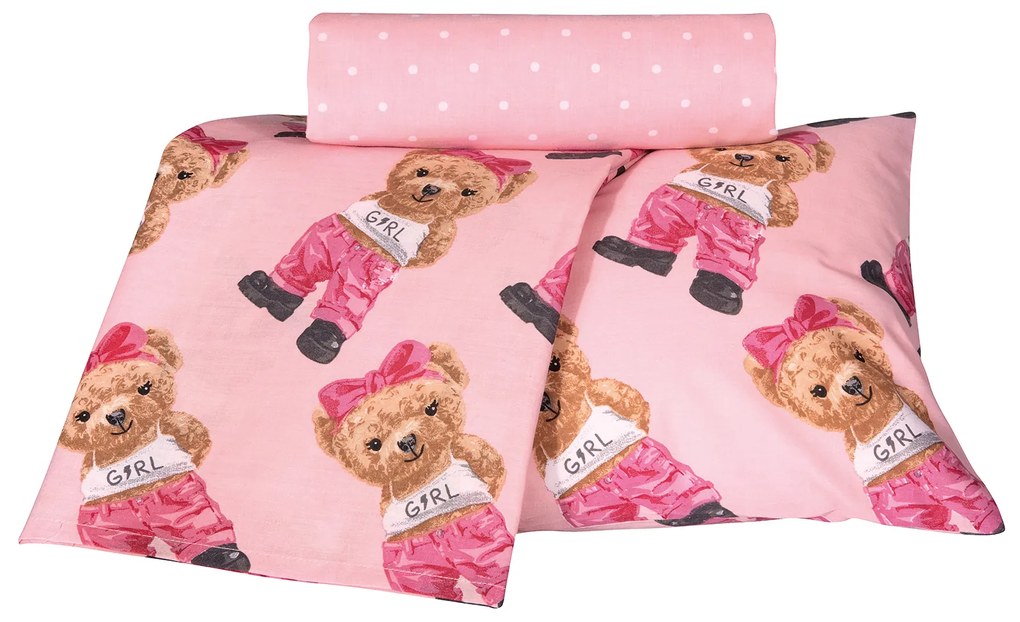 Σετ Σεντόνια Polycotton Κούνιας 130x170εκ. Essential Baby 8839 Γκρι-Μπεζ-Ροζ Greenwich Polo Club