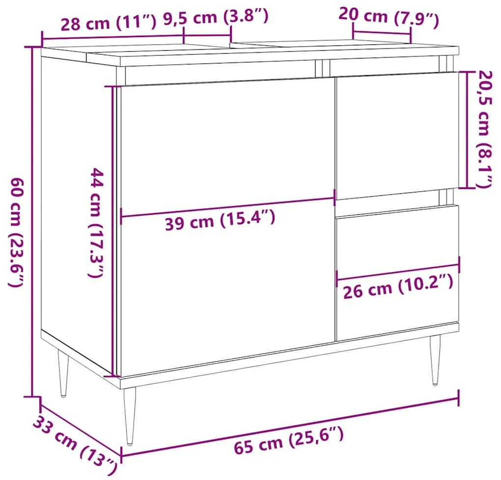 ΝΤΟΥΛΑΠΙ ΜΠΑΝΙΟΥ ΓΚΡΙ ΣΚΥΡΟΔΕΜΑΤΟΣ 65X33X60 ΕΚ. ΕΠΕΞ. ΞΥΛΟ 857222