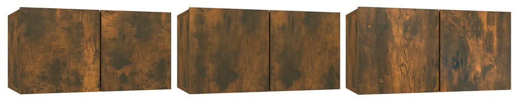 vidaXL Ντουλάπια Τηλ. Κρεμαστά Καπνιστή Δρυς 60x30x30 εκ Επεξ. Ξύλο