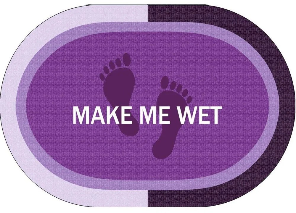Πατάκι Μπάνιου Oval Αντιολισθητικό Make Me Wet Lilac DimCol 50X70 Πολυέστερ