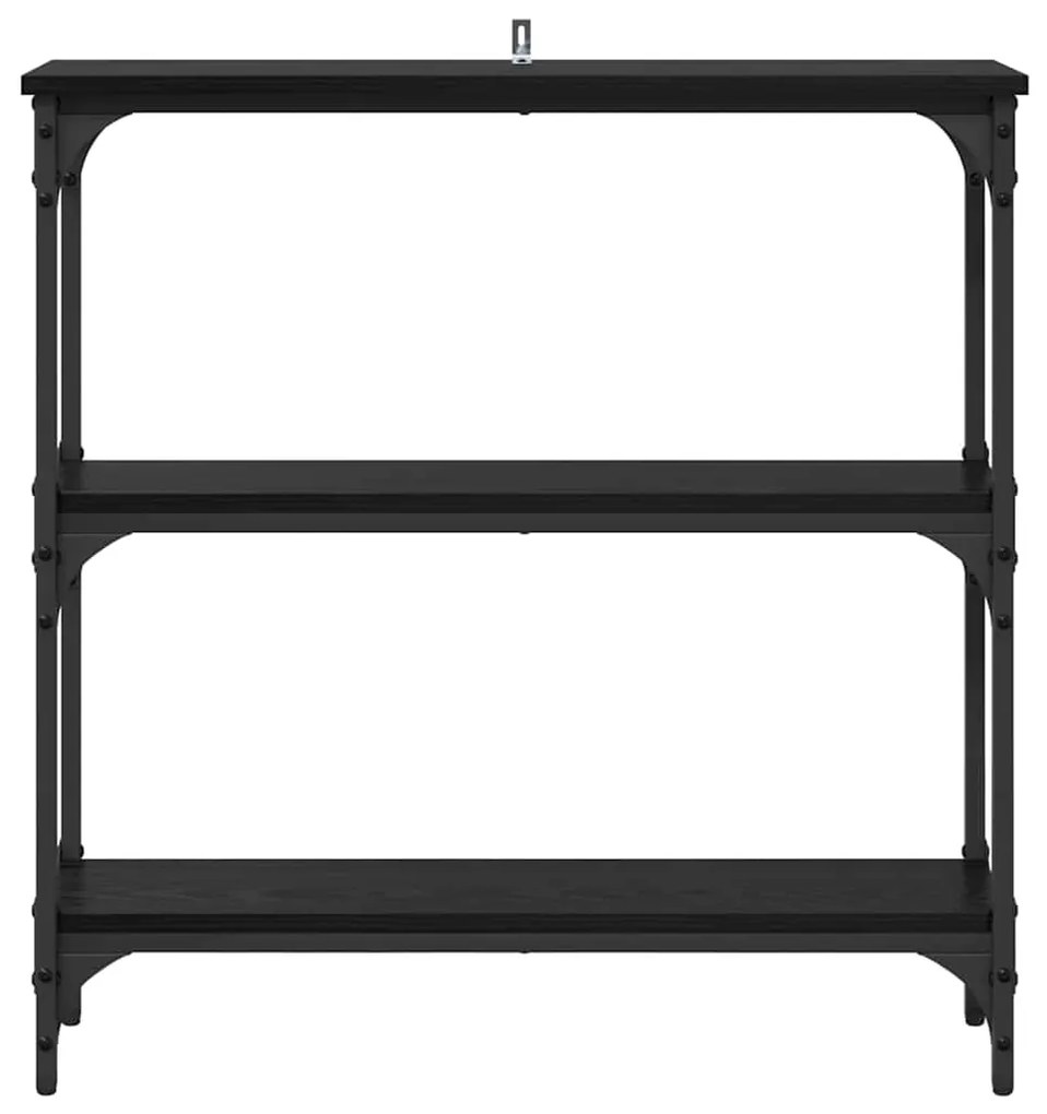 vidaXL Τραπέζι κονσόλας με ράφι Μαύρη δρυς 75 x 22.5 x 75 εκ