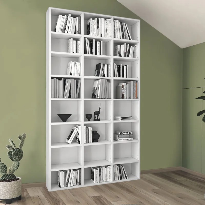 Βιβλιοθήκη μελαμίνης Fyodor Megapap χρώμα λευκό 102x16x178εκ.-GP041-0045,1