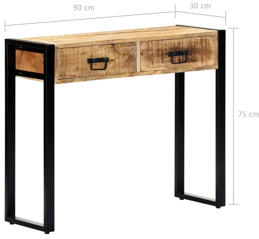 vidaXL Τραπέζι Κονσόλα 90 x 30 x 75 εκ. από Μασίφ Ξύλο Μάνγκο