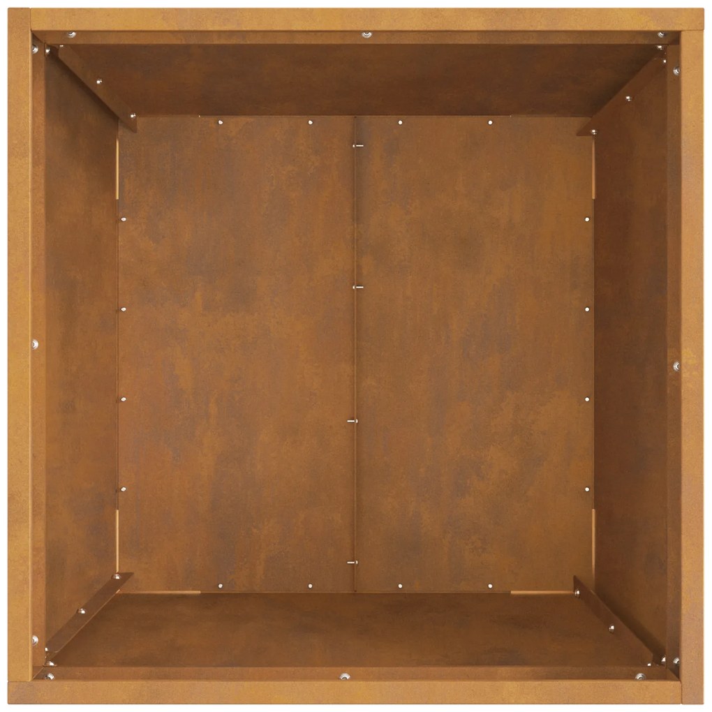 vidaXL Τετράγωνο Τζάκι 50x50x30 εκ. Σαθρού Χάλυβα