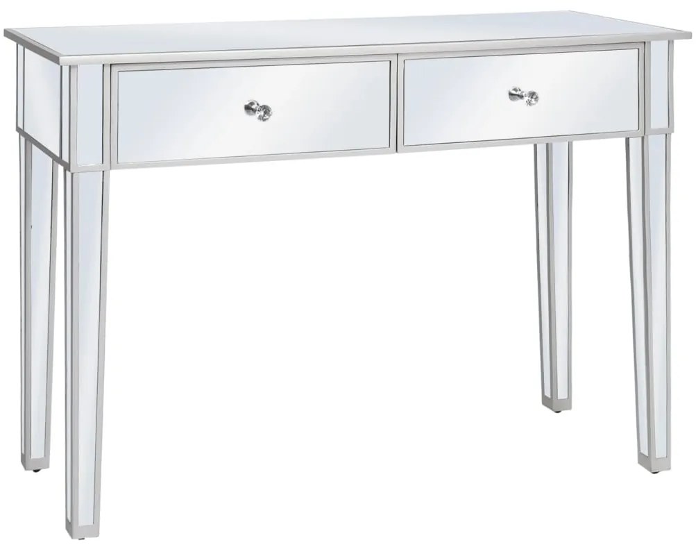 vidaXL Τραπέζι Κονσόλα Καθρέφτης 106,5 x 38 x 76,5 εκ. από MDF &amp; Γυαλί