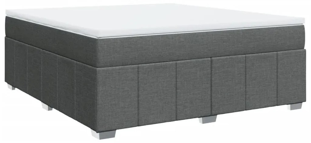 Κρεβάτι Boxspring με Στρώμα Σκούρο Γκρι 180x200 εκ Υφασμάτιν - Γκρι