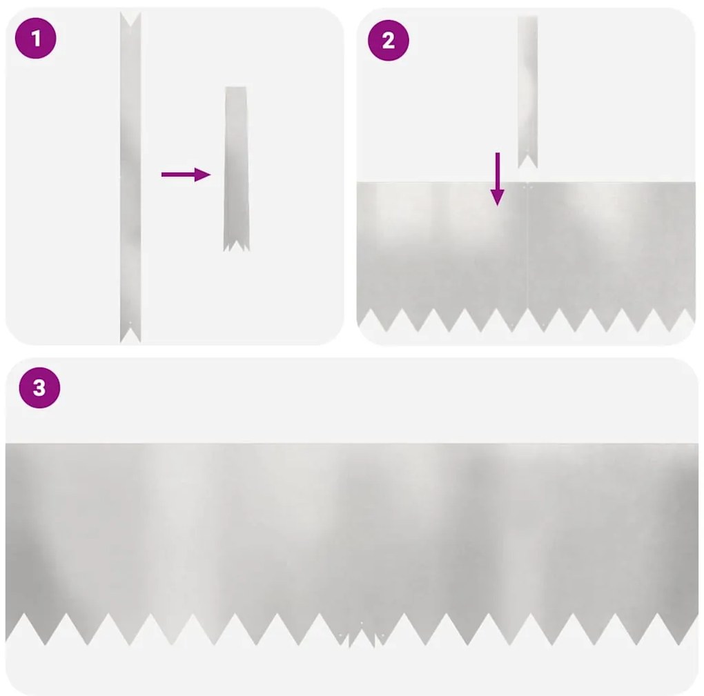 vidaXL Περιγράμματα γκαζόν 30 pcs Ασημί 100 x 0.5 x 30 εκ