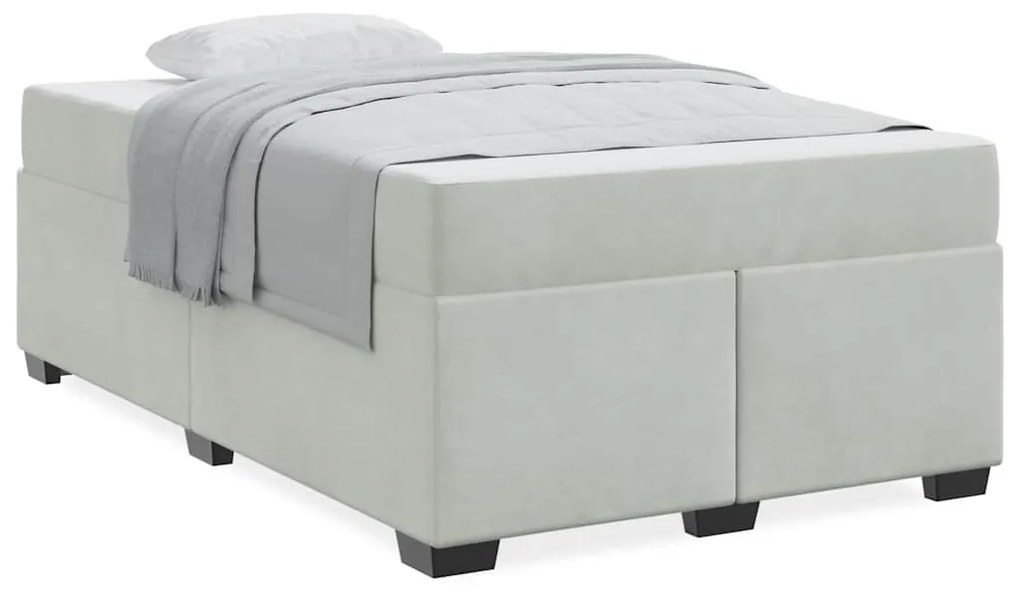 vidaXL Σκελετός Κρεβατιού με στρώμα Ανοιχτό γκρι 120 x 190 cm ύφασμα