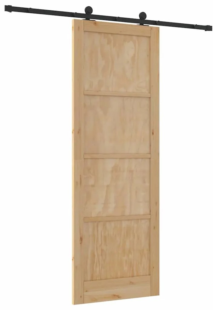 vidaXL Συρόμενη Πόρτα Φυσικό και Μαύρο 83 x 232 εκ.