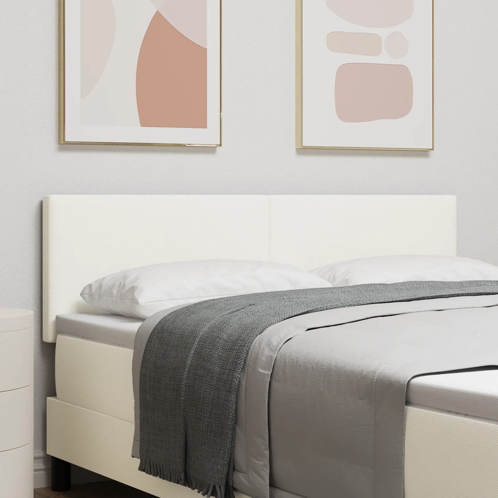 vidaXL LED Κεφαλάρι Απλή Σχεδίαση Κρεμ 80 εκ Κορντούρα