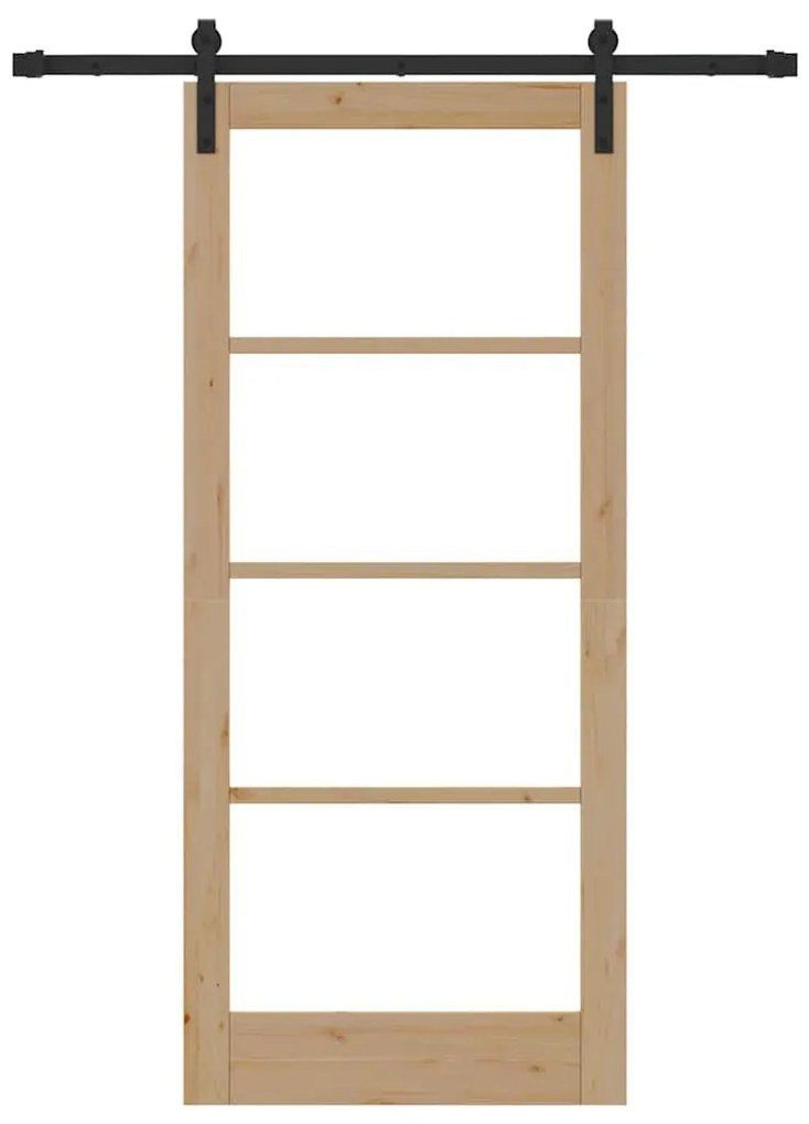 vidaXL Συρόμενη Πόρτα ORKDAL Καφέ 86 x 198.5 cm Ξύλο και μέταλλο