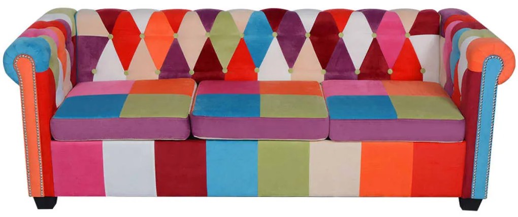 vidaXL Σετ Καναπέδων Chesterfield 2 Τεμαχίων Υφασμάτινο