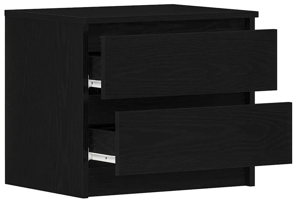 vidaXL Κομοδίνο Μαύρη δρυς 50 x 40 x 43.5 εκ. Επεξεργασμένο ξύλο