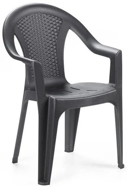Πολυθρόνα Ischia Πολυπροπυλένιο Ανθρακί 54x56x81 ISC128AN Megapap-ISC128AN-Ανθρακί ISC128AN