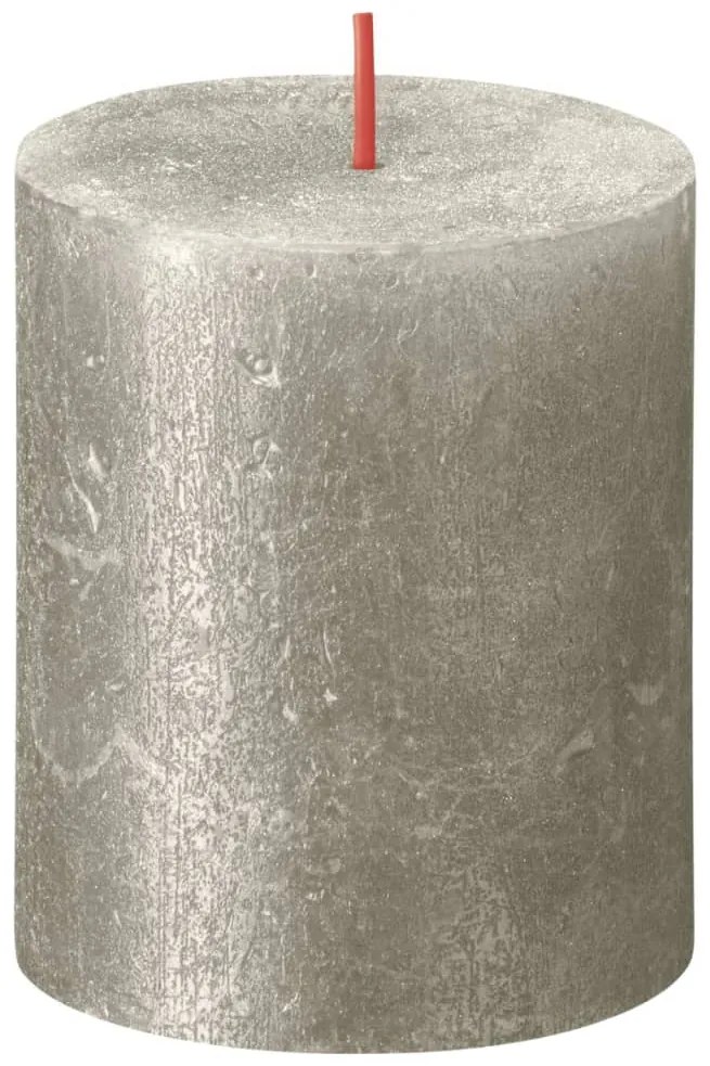 Bolsius Κεριά Κύλινδρος Ρουστίκ Shimmer 4 τεμ. Champagne 80 x 68 χιλ.