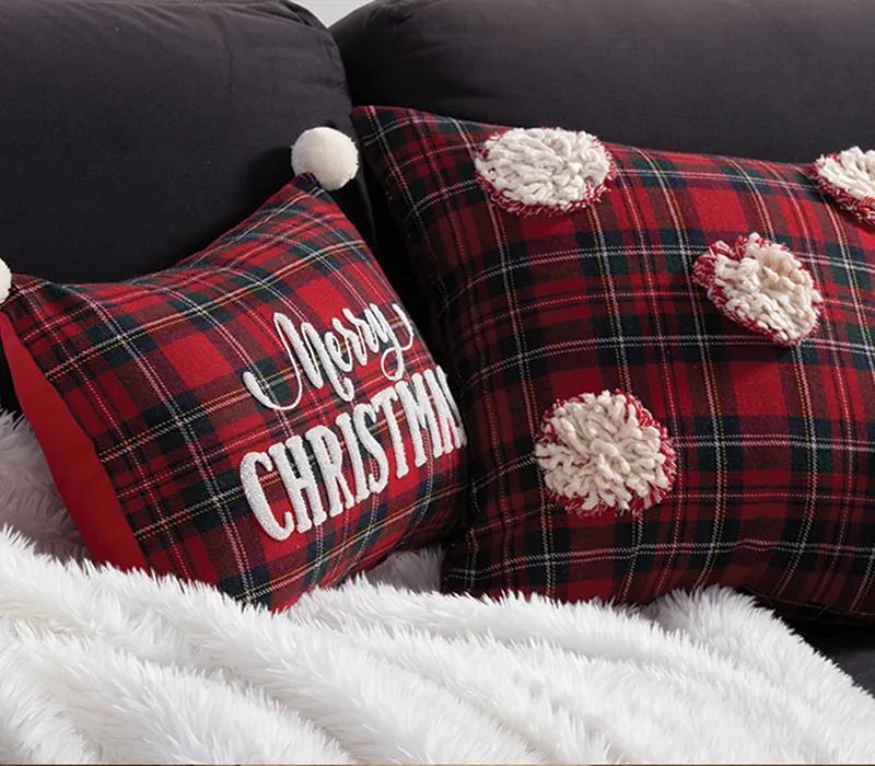 Χριστουγεννιάτικo Διακοσμητικό Μαξιλάρι Red Check 45x45 - Nef Nef