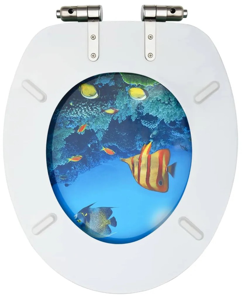 vidaXL Καλύμματα Λεκάνης με Soft Close 2 τεμ. Σχέδιο Βαθιά Θάλασσα MDF