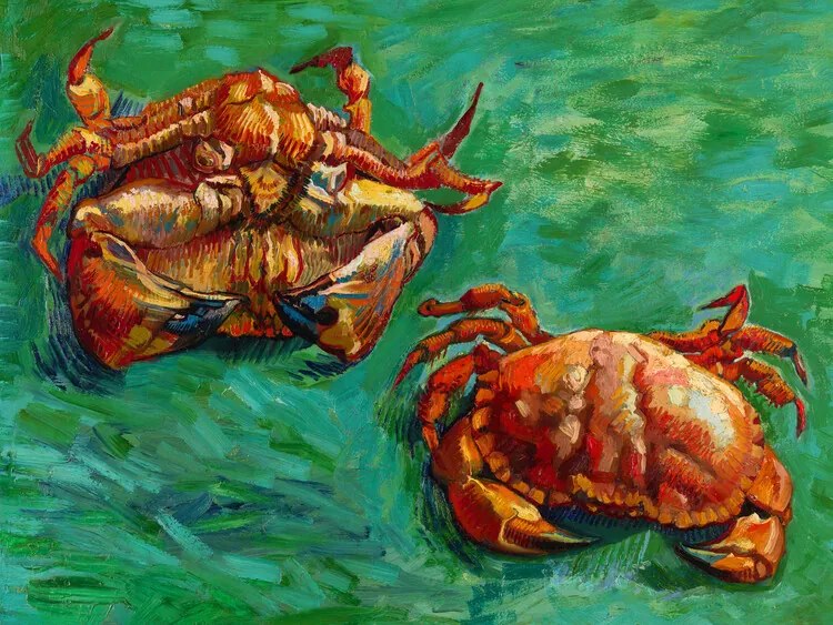 Αναπαραγωγή Two Crabs (1889), Vincent van Gogh