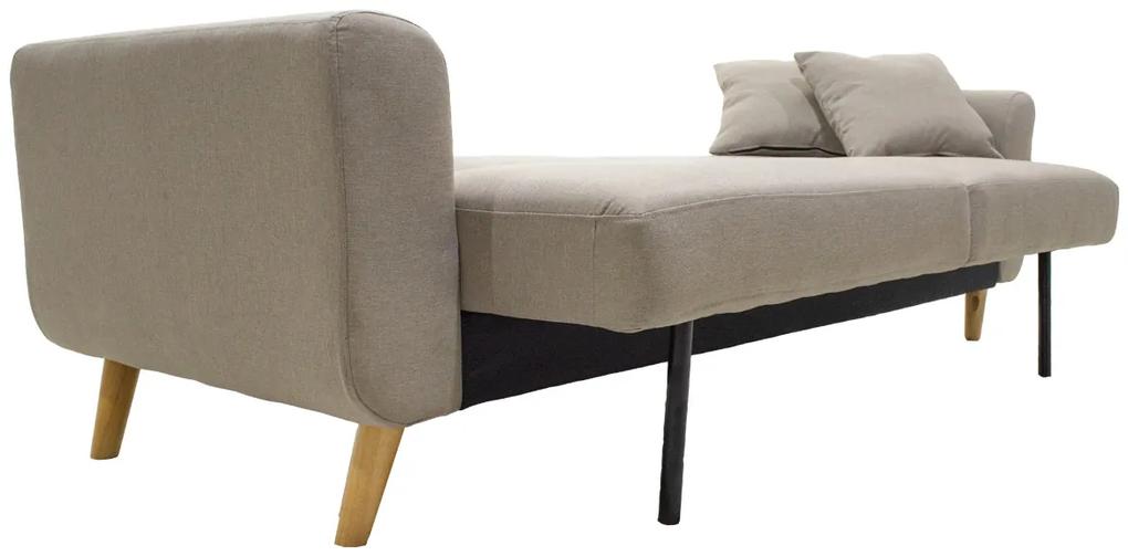Καναπές-κρεβάτι Carmelo pakoworld με μπεζ ύφασμα 214x80x86εκ - Ύφασμα - 035-000012
