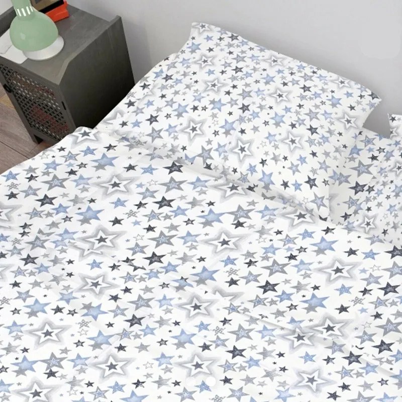 Σετ Σεντόνια Υπέρδιπλα 220x240 Star - Blue/Grey 1935315507312354