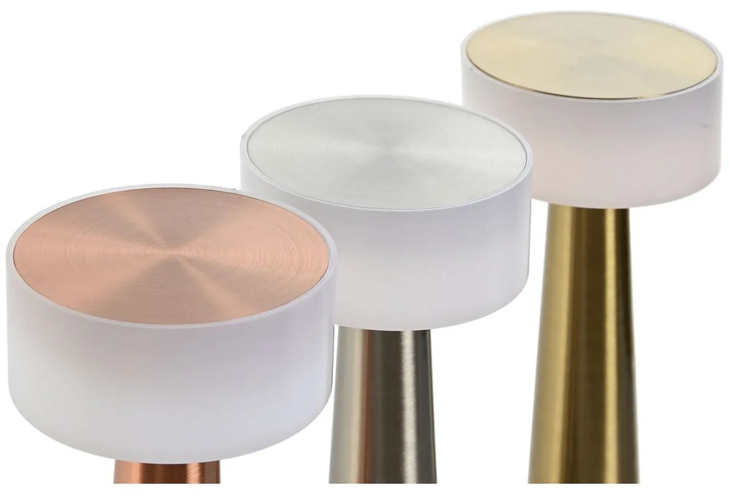 Επιτραπέζιο Φωτιστικό Home ESPRIT Χαλκός Χρυσό Ασημί 9 x 9 x 21 cm (3 Μονάδες)