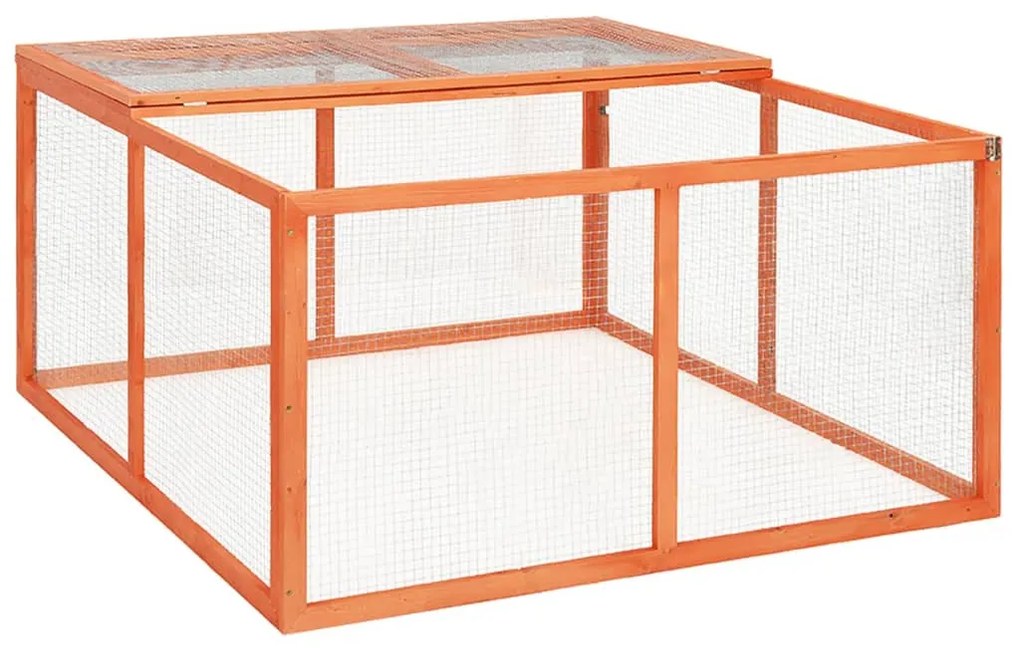 vidaXL Κλουβί Κουνελιών 124 x 120 x 60 εκ. από Μασίφ Ξύλο Ελάτης