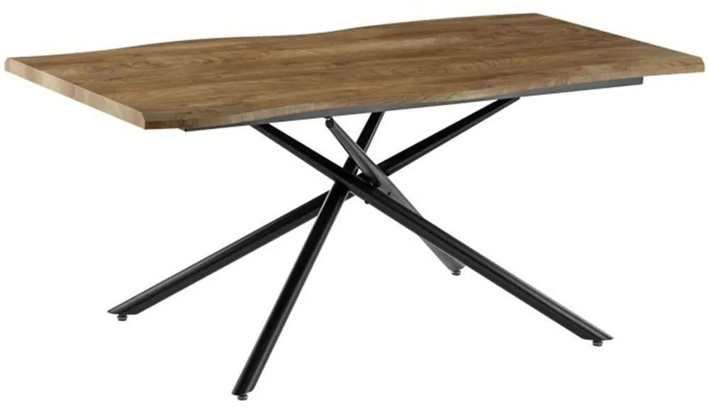 Τραπέζι Jonal 278-000010 180x90x76cm Walnut-Black Mdf, Metal