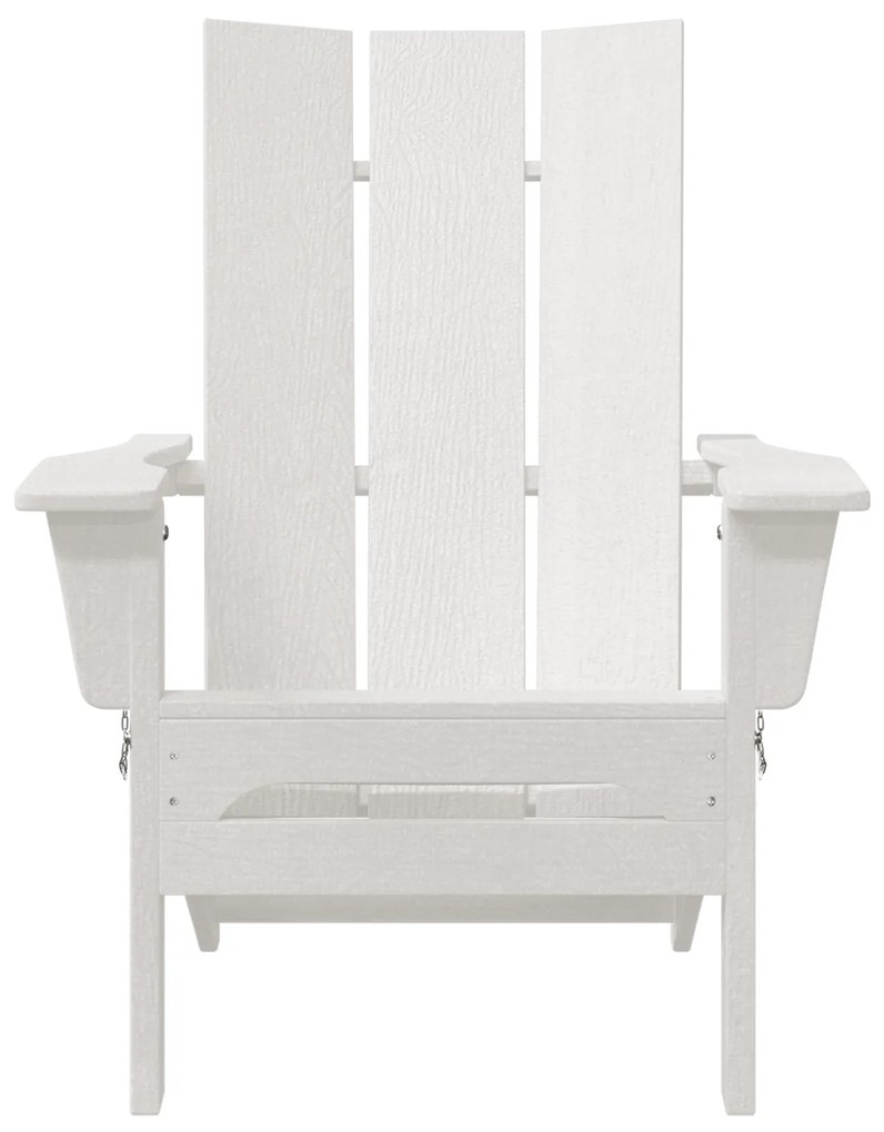 vidaXL Folding Adirondack Chair Λευκό 74.5x80.5x90 εκ. HDPE