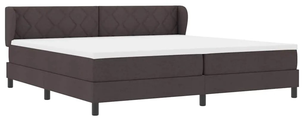 vidaXL Κρεβάτι box spring με στρώμα με στρώμα Σκούρο καφέ Σκούρο καφέ