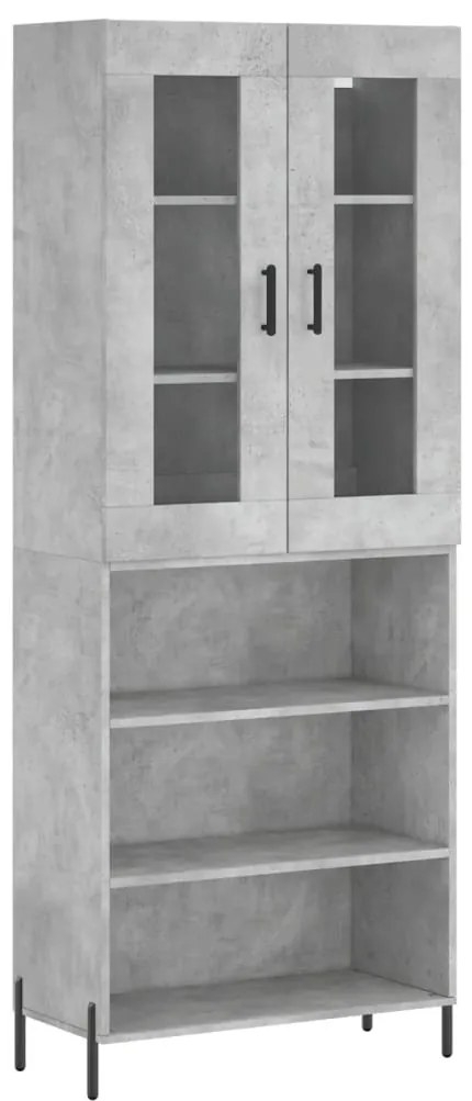 vidaXL Ντουλάπι Γκρι Σκυροδέματος 69,5x34x180 εκ. Επεξεργασμένο Ξύλο