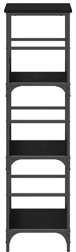 vidaXL Ράφι Βιβλίων Μαύρη Οξυά 50 x 33 x 117,5 εκ Επεξεργασμένο ξύλο