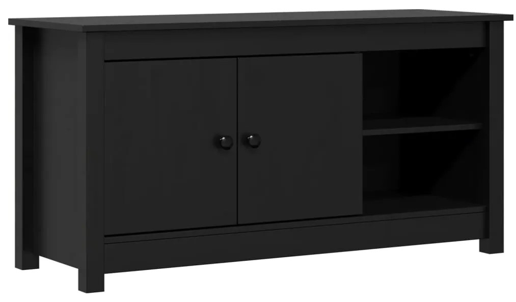 vidaXL Έπιπλο Τηλεόρασης Μαύρο 103x36,5x52 εκ. από Μασίφ Ξύλο Πεύκου