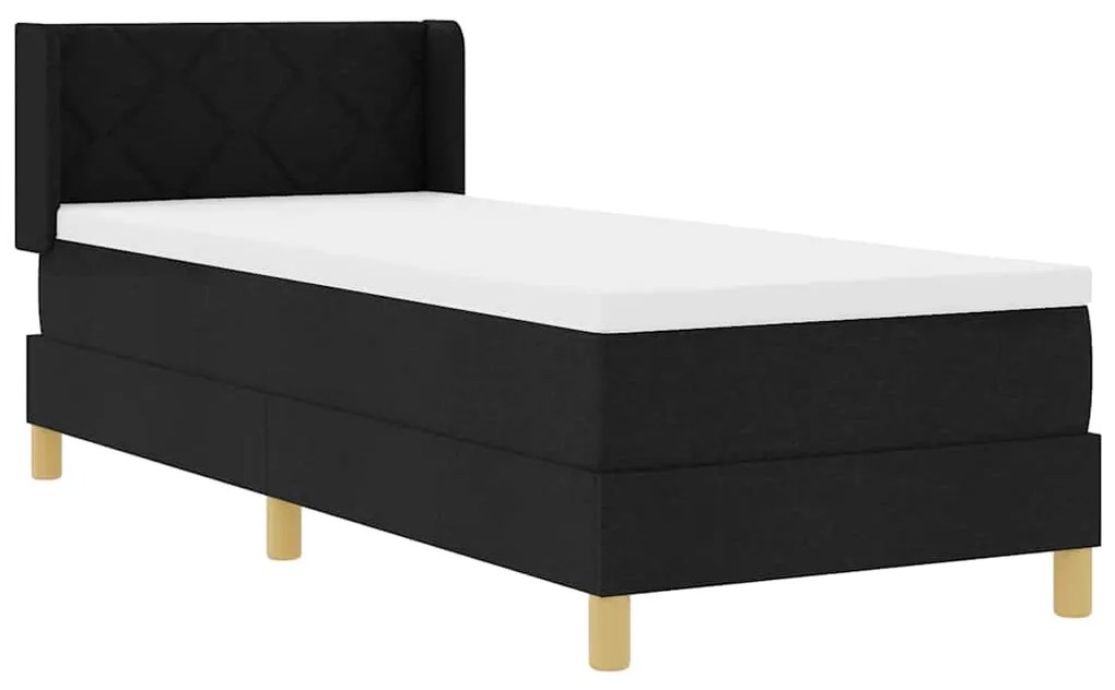 vidaXL Κρεβάτι με ελατήρια Μαύρο 200 x 80 εκατοστά Πολυεστέρας