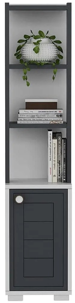 Βιβλιοθήκη Anka 475OLV2112 29,6x21,6x134,6cm White-Anthracite